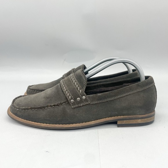 john Varvatos Star USA Mens 8M Loafer Shoes Gray Suede Slip On‎ Casual Studded main image 6